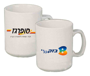 ספל מאג כוס לשתיה חמה מפורצלן עם הדפס לוגו