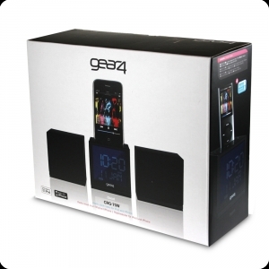 מערכת רמקולים עם רדיו שעון מעורר ועגינה לiPone\iPod 