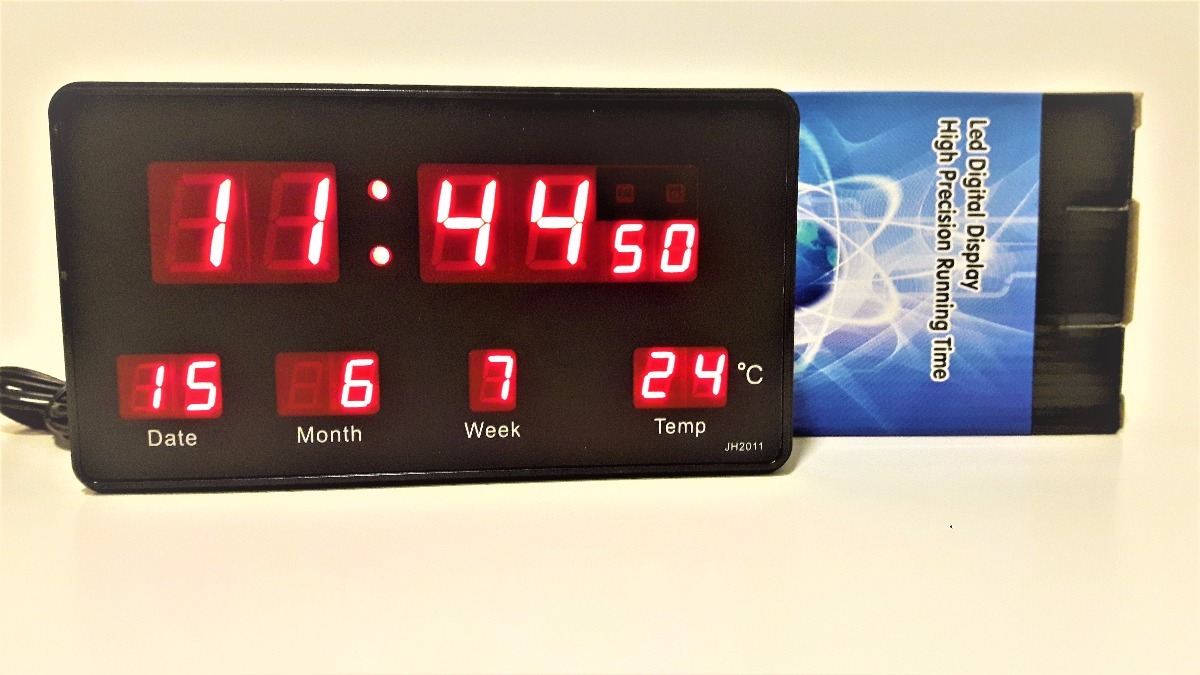 שעון קיר לדים אדום