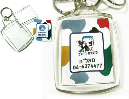 מחזיק מפתחות פלסטיק שקוף 