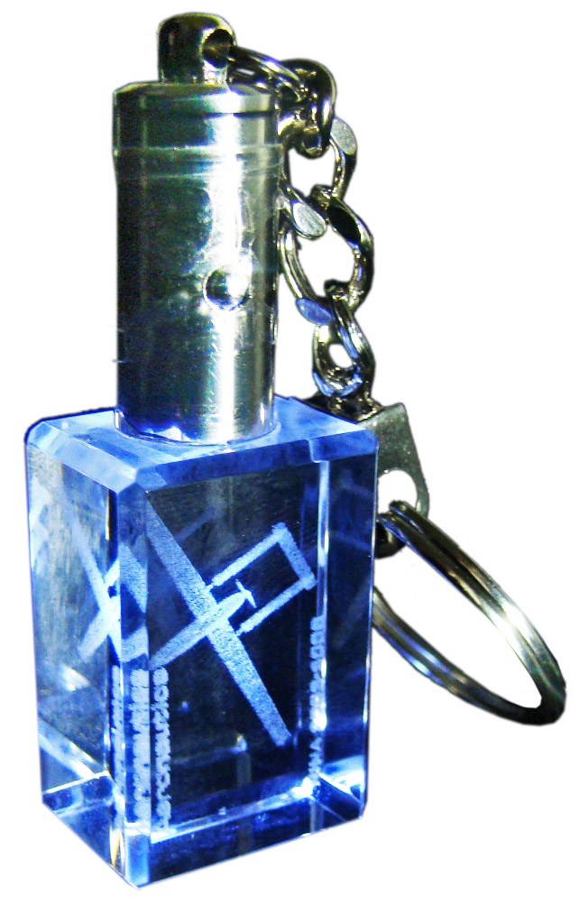 מחזיק זכוכית עם לוגו בצריבת לייזר עם תאורה