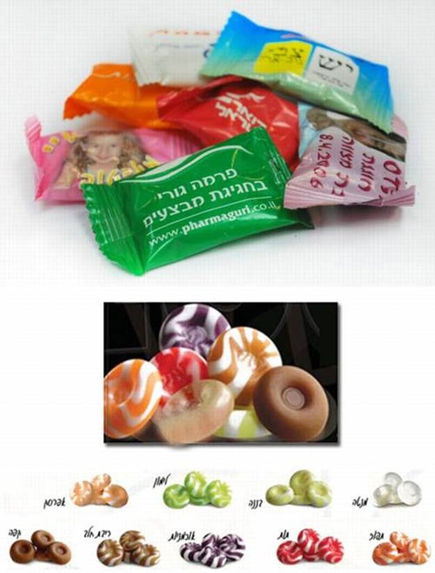 סוכריות ממותגות | סוכריות עם כיתוב