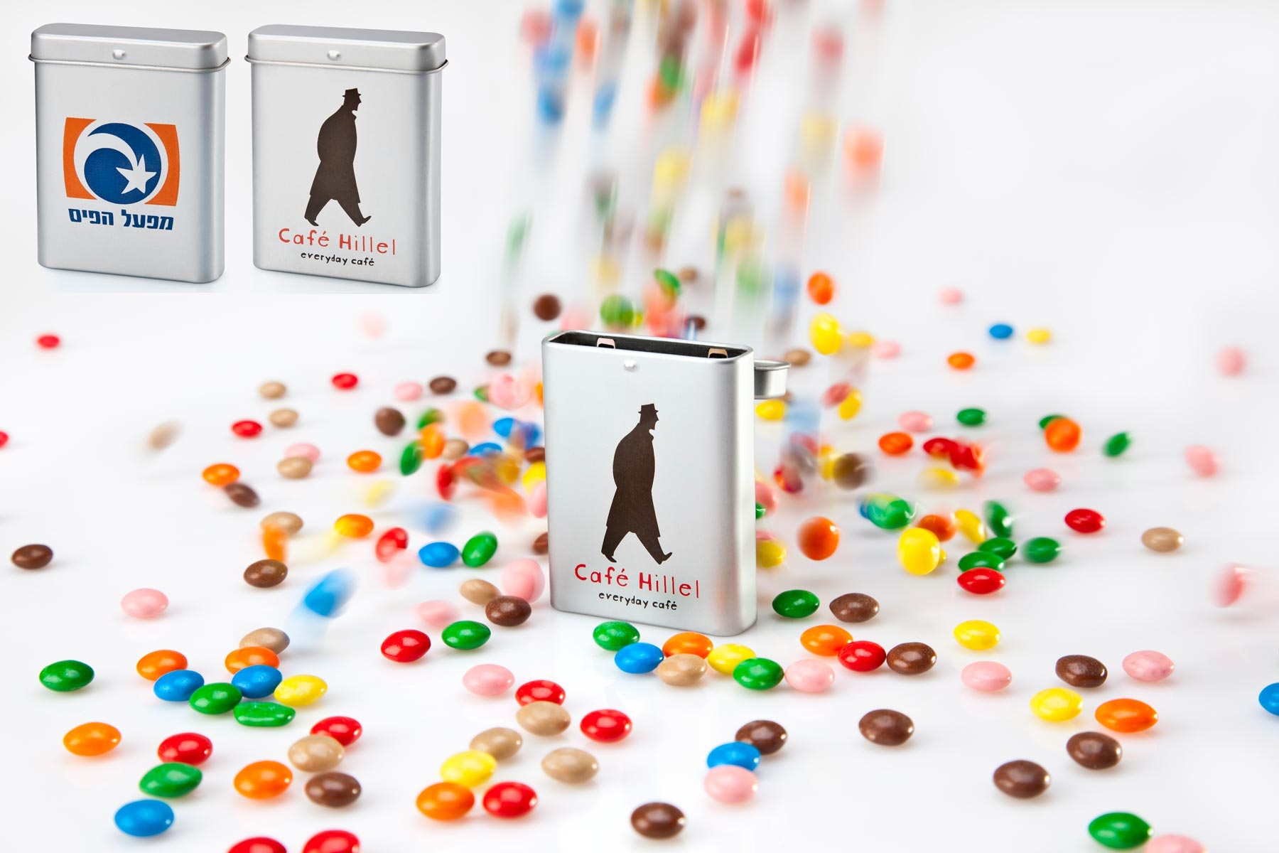 קופסת פח עם עדשים