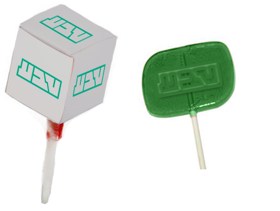 סוכריה על מקל עם כובע