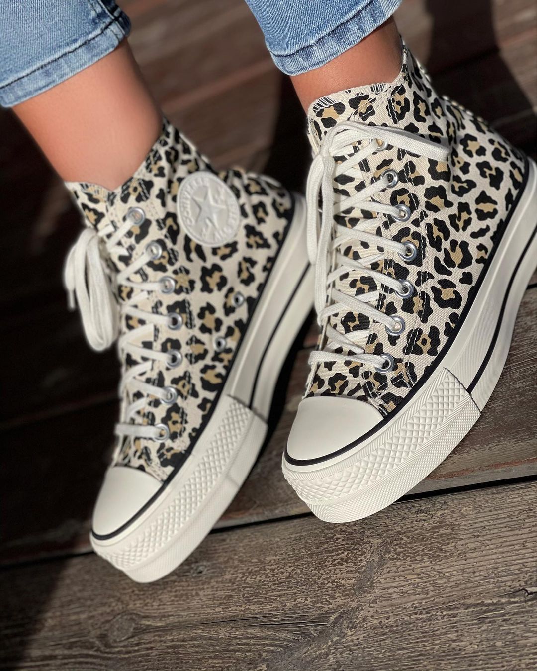 נעלי אולסטאר פלטפורמה גבוה מנומר נשים Converse Platform Leopard