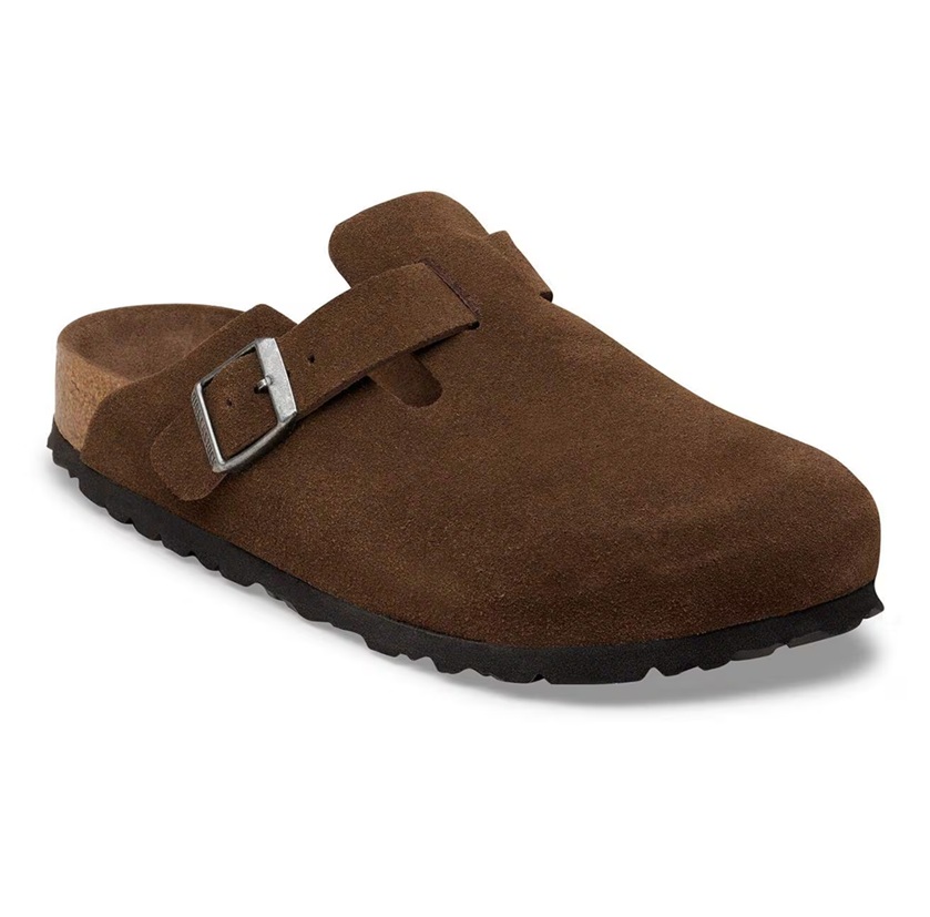 כפכף בירקנשטוק בוסטון חום זמש | Birkenstock Boston Soft Footbed Carafe
