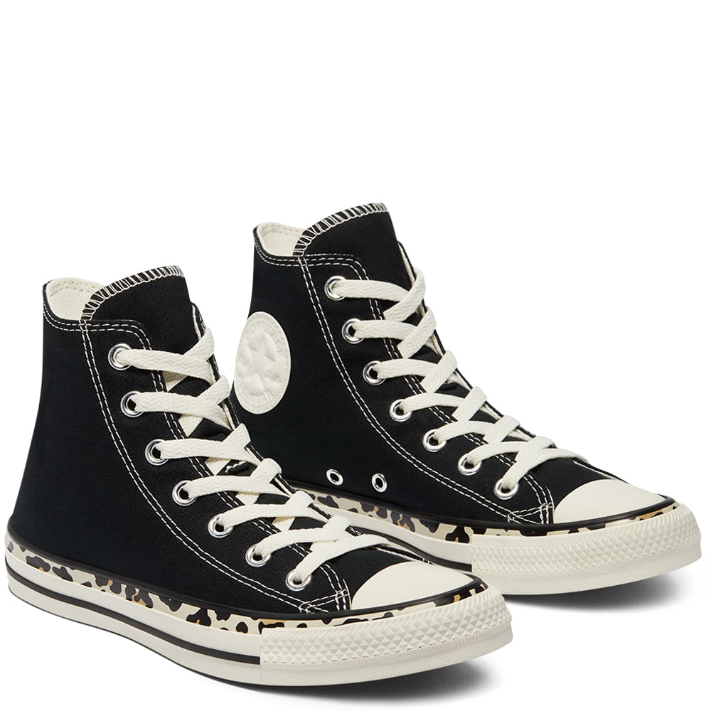נעלי אולסטאר שחור מנומר נשים Converse Leopard Print