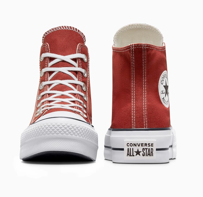 נעלי אולסטאר פלטפורמה אדום חמרה גבוה בד נשים | Converse Ritual Red Platform