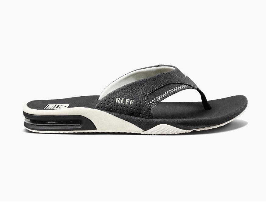 white reef fanning flip flops