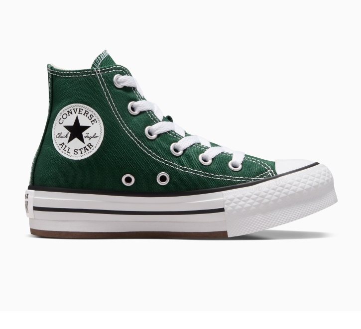 נעלי אולסטאר פלטפורמה גבוה ירוק ילדות | Converse  Platform Kids 