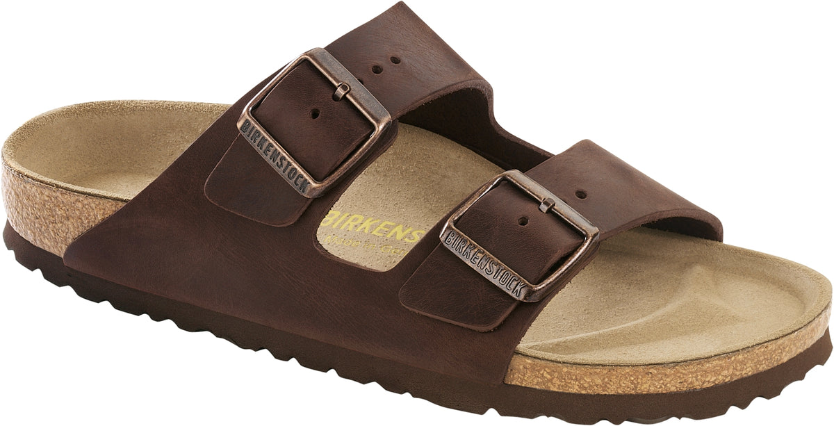 כפכף בירקנשטוק עור חום גברים | Birkenstock Arizona Habana Leather Brown