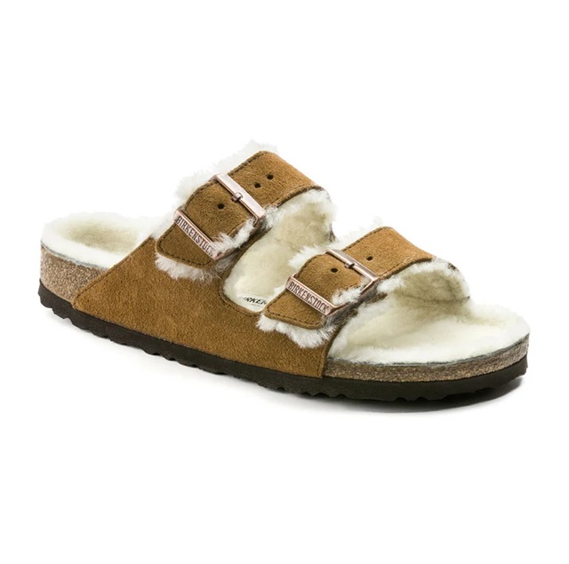 כפכפי בירקנשטוק אריזונה פרווה לנשים | Birkenstock Arizona Sheepskin Mink