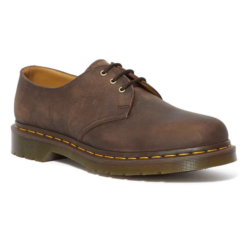 נעלי דוקטור מרטינס חום חצאיות Doctor Martens 1461 Gibson Crazy Horse