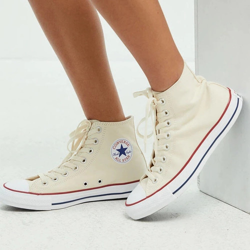 נעלי אולסטאר קרם שמנת גבוה נשים גברים Converse natural Ivory