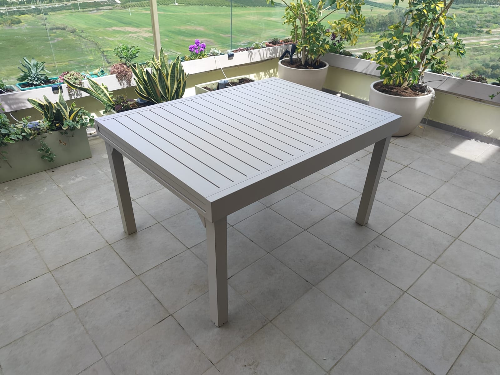 שולחן נפתח %100 אלומיניום 100x135/270 בג
