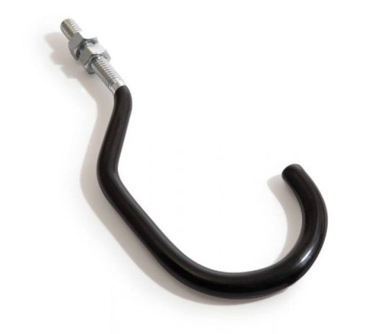 וו תליה שחור הברגה ו2 אומים