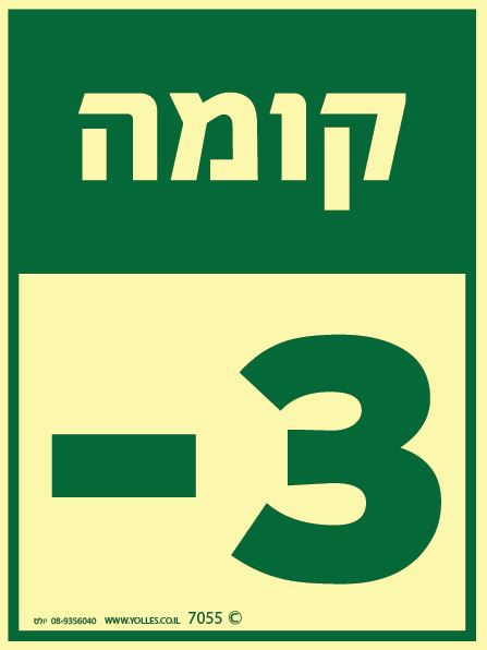 שלט פולט אור 7055 בשעת שריפה השתמש במדרגות 20/15 ס''מ