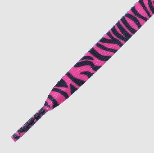 Printies Zebra Neon Pink Black- זוג שרוכים עם ההדפס זברה ורוד שחור