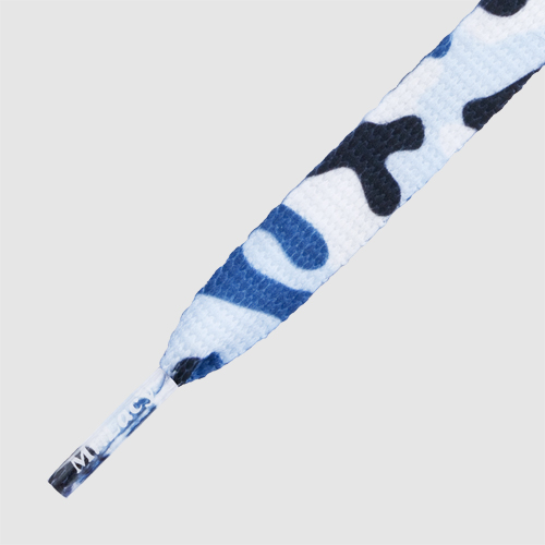 Printies Blue Camo - זוג שרוכים עם הדפס צבעי הסוואה כחול