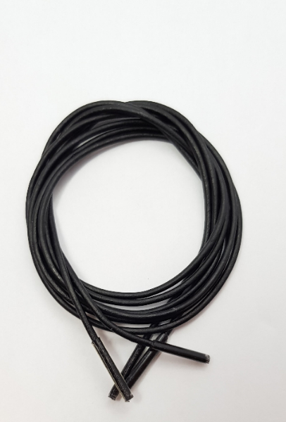 Leather 2.5 mm round Black - זוג שרוכים עגולים מעור דקים במיוחד בצבע שחור