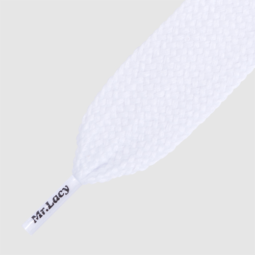 Fatties White 110- שרוכים שטוחים רחבים במיוחד בצבע לבן 110 ס
