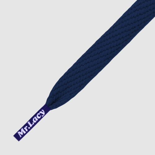 Flatties Navy- זוג שרוכים שטוחים בצבע כחול כהה 130 ס