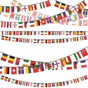 שרשרת דגלי מדינות יורו 2024 מבד עם הלוגו שלך!