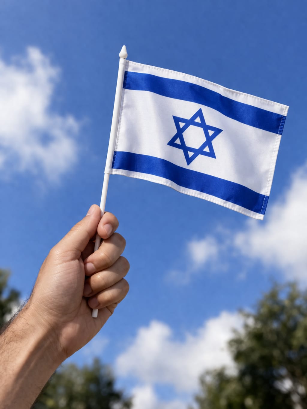 דגלון ישראל על מקל  21*15 ס