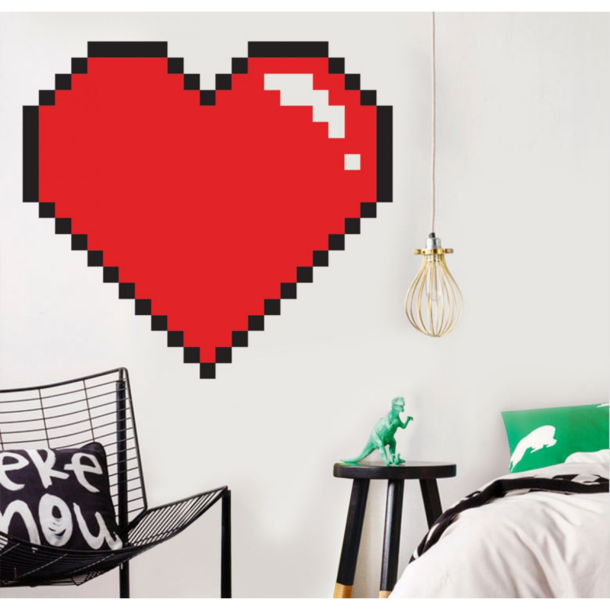 מדבקת קיר - Pixel love