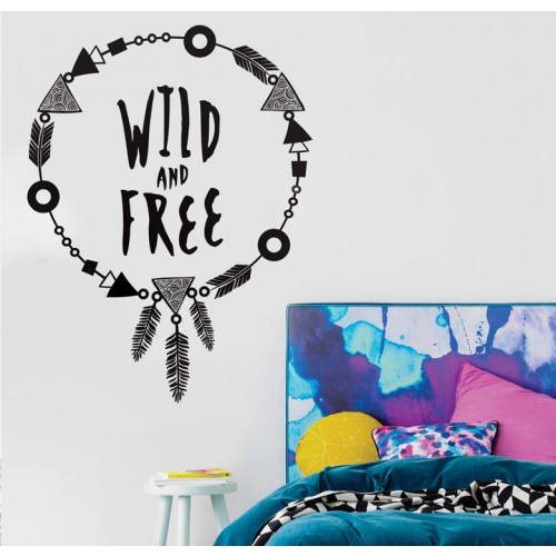 מדבקת קיר - Wild and free