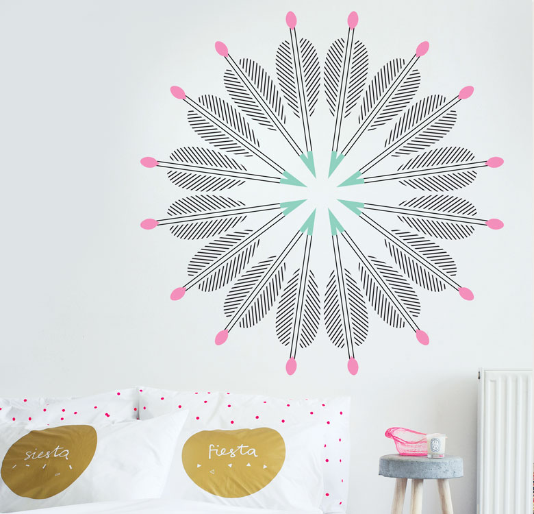 מדבקת קיר - Tribal mandala