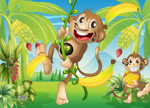 תמונת טפט של קופים בג'ונגל