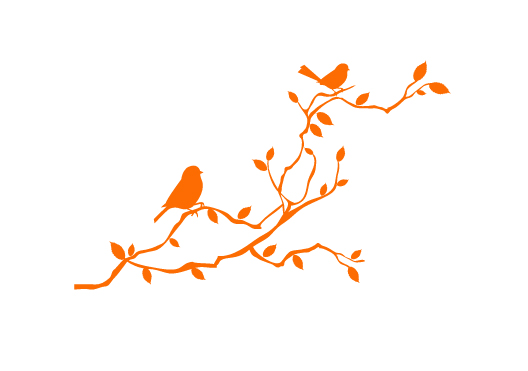 מדבקת קיר - ציפורים ל ענף