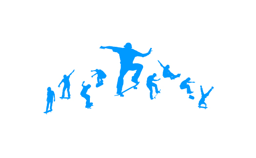 מדבקת קיר - גולשי סקייטבורד