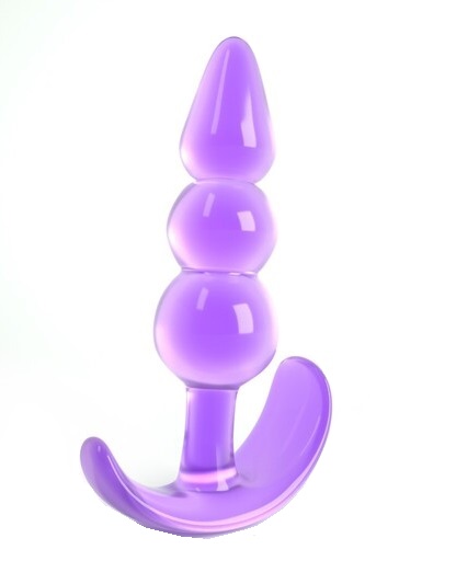 פלג אנאלי מדורג עם 3 חרוזים ובסיס נוח להחדרה מסליקון