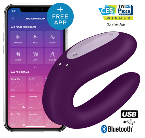 ויברטור זוגי הנאה כפולה מופעל באפליקציה - Satisfyer Double Jey APP