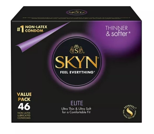 46 קונדומים לייף סטייל דקים - קונדומים ללא לטקס - LifeStyles SKYN Elite