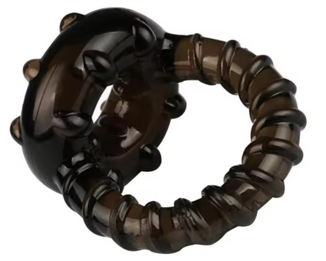 טבעת הידוק כפולה מסיליקון לאיבר ולאשכים לזיקפה חזקה