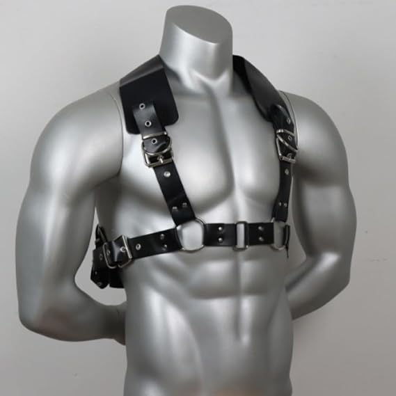 רתמה לגבר עם כתפים מרופדות ורצועה עבה בגב