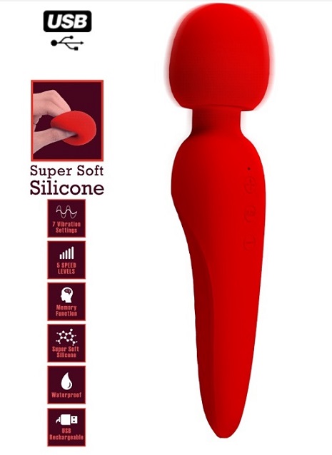 מסאגר נטען סופר רך וגמיש למשחקי דגדגן ישירים