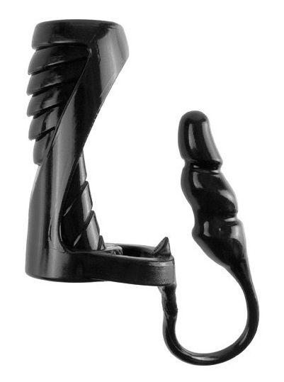 הלבשה מחוספסת לאיבר ולאשכים ופלג אנאלי לחדירה אנאלית