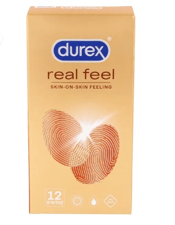 12 קונדומים דורקס Real Feel ללא לטקס