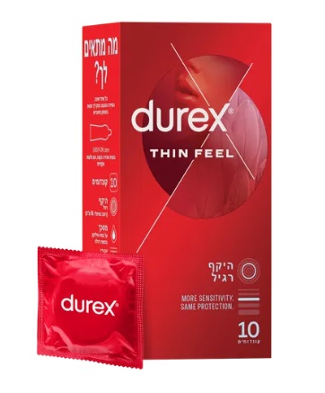 10 קונדומים דורקס דקים Thin Feel