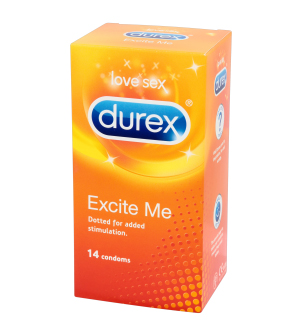 12 קונדומים דורקס Excite Me - נקודות חיספוס לגירוי