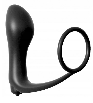 פלג אנאלי רוטט לעינוג הפרוסטטה וטבעת הידוק מסיליקון רפואי