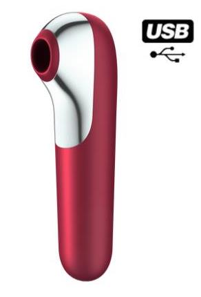 ויברטור יונק נטען עם קצה שואב וקצה שני רוטט - Dual Love