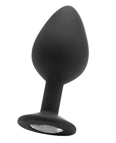 בט פלאג רחב מסיליקון עם אבן יהלום עגולה במידה M