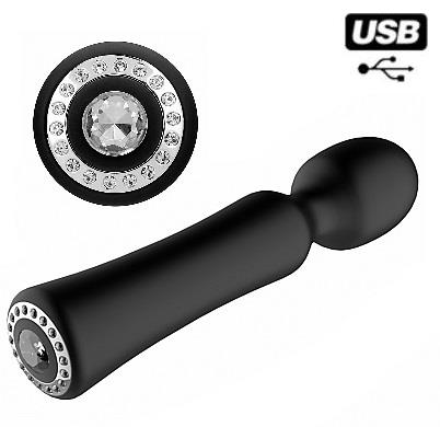 מסאגר שחור ויוקרתי משולב באבני זכוכית בקופסת פלסטיק 