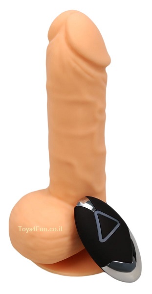 ויברטור ראליסטיק 7 אינצ רוטט ונצמד עם סוללות פנימיות ללא חוטים ושלט רחוק