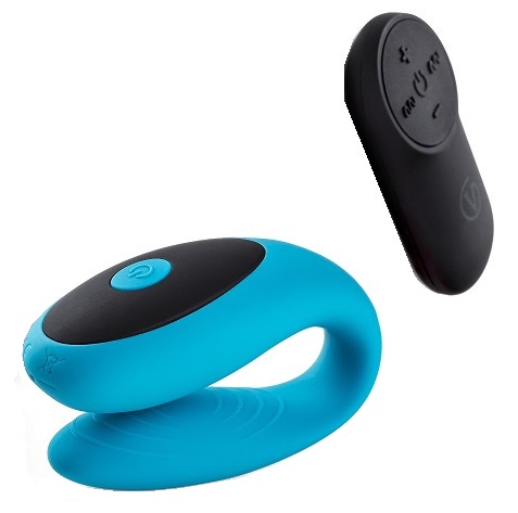 ויברטור זוגי משותף ונטען לדגדגן ולנקודת ה-G בצבע תכלת שמיים